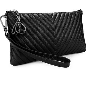 Elegant Black Quilted Clutch